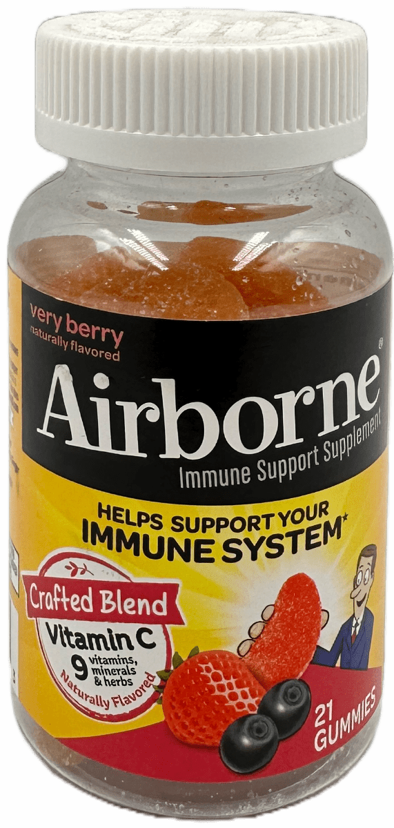 Airborne Immune Support Supplements - Very Berry Naturally Flavored - 21 Ct