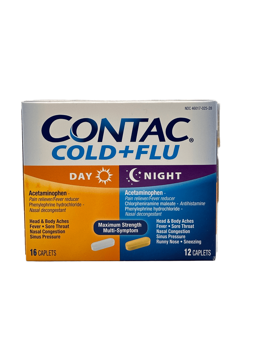Contac Cold + Flu: 28 Caplets for 24-Hour Symptom Relief