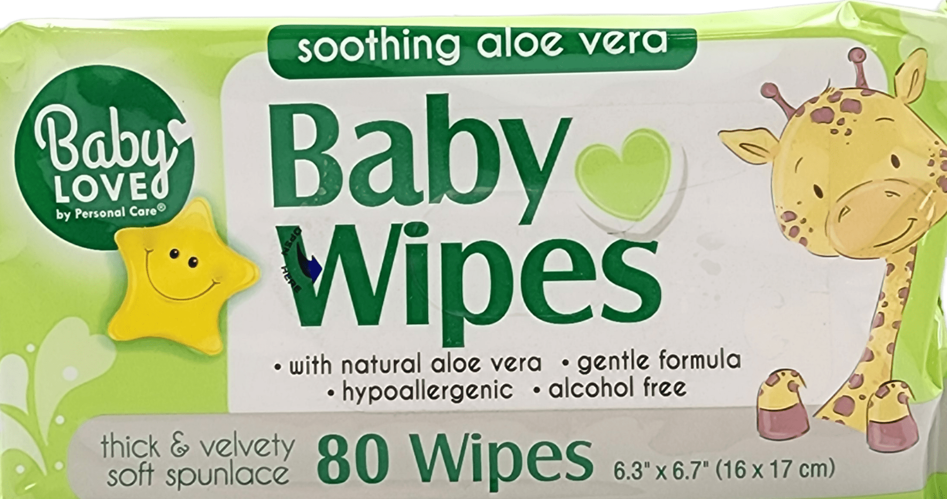 Baby Love Aloe Vera Wipes: 80 Gentle Cleansing Wipes